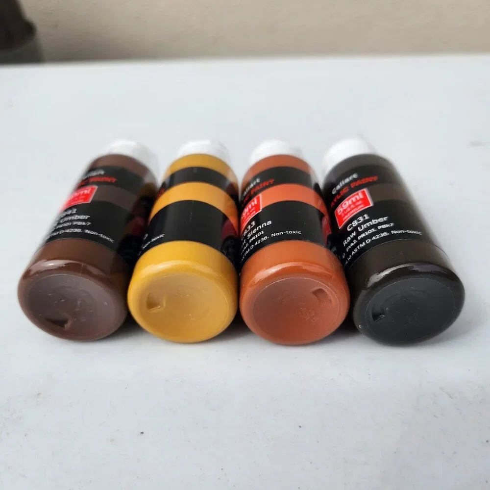 NEW 4 Caliart Acrylic Paint Set Brown Browns colors 59ml, 2oz each Art Craft Pai